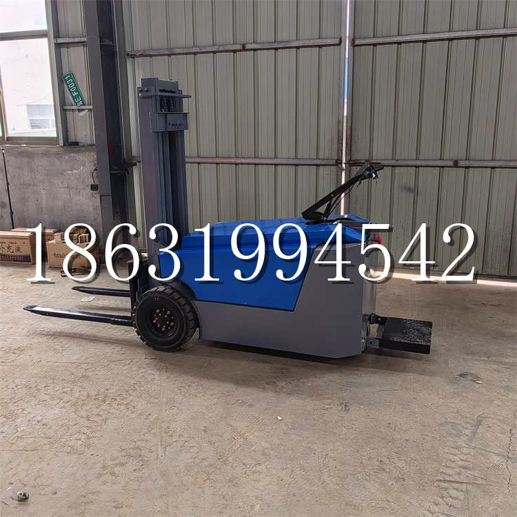 西市区全电动叉车插腿式堆高车液压装卸车1.5吨升高小型站驾式铲车